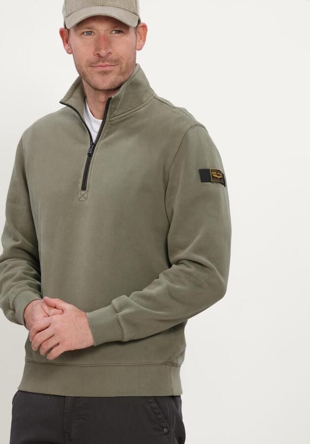 PME LEGEND Heren Truien & Vesten Half Zip Collar Peached Fleece Gd Khaki - Foto 4
