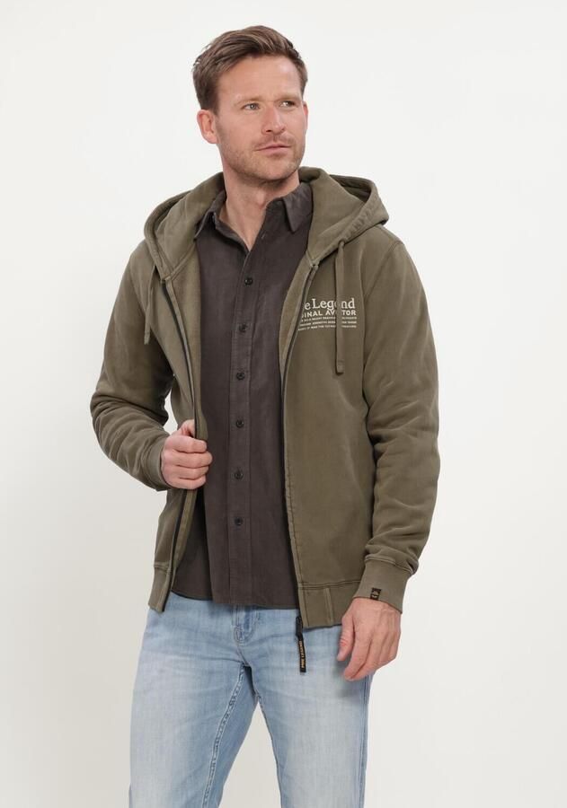 PME LEGEND Heren Truien & Vesten Hooded Dry Peached Fleece Gd Khaki
