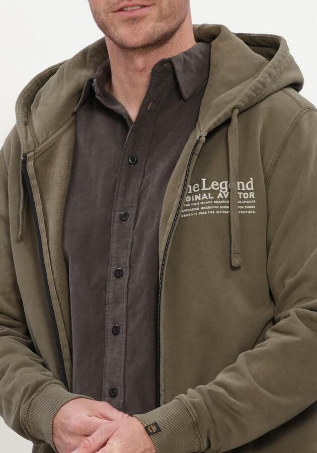 PME LEGEND Heren Truien & Vesten Hooded Dry Peached Fleece Gd Khaki - Foto 3