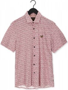 PME Legend Rode Casual Overhemd Short Sleeve Shirt Print On Pique Jersey
