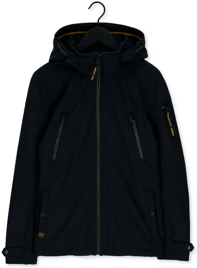 PME Legend Zwarte Regenjas Semi Long Jacket Successor Soft Shell