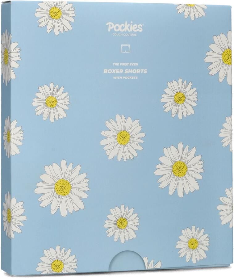 POCKIES Heren Boxershorts Blue Flowers Blauw