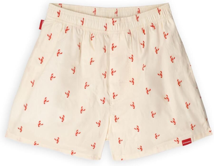 POCKIES Heren Boxershorts Lobster Boxer Ecru