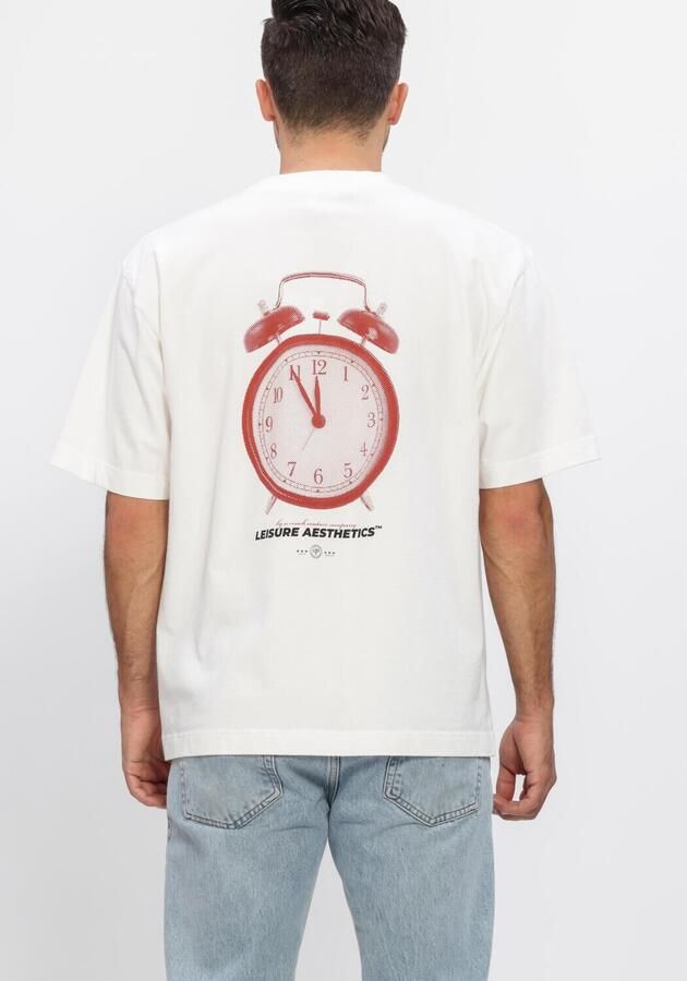 POCKIES Heren Polo's & T-shirts Alarmclock Tee Gebroken Wit - Foto 3