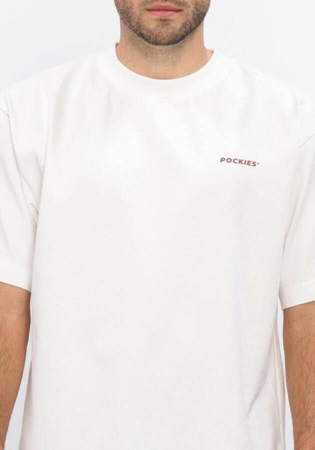 POCKIES Heren Polo's & T-shirts Alarmclock Tee Gebroken Wit - Foto 4