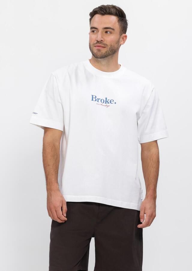POCKIES Heren Polo's & T-shirts Broke Tee Wit