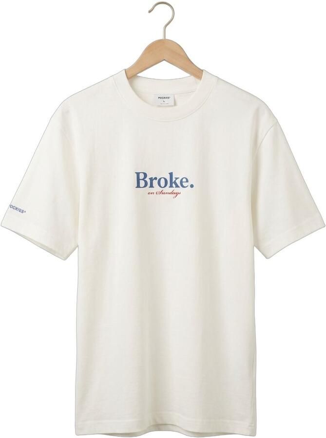 POCKIES Heren Polo's & T-shirts Broke Tee Wit - Foto 2