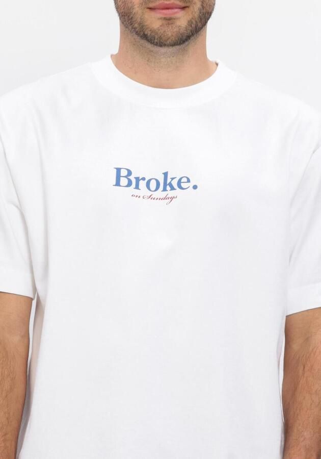POCKIES Heren Polo's & T-shirts Broke Tee Wit - Foto 4