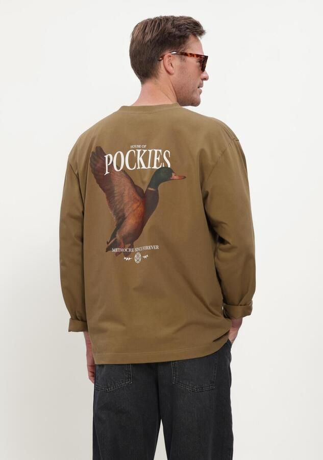 POCKIES Heren Polo's & T-shirts Duck Ls Khaki