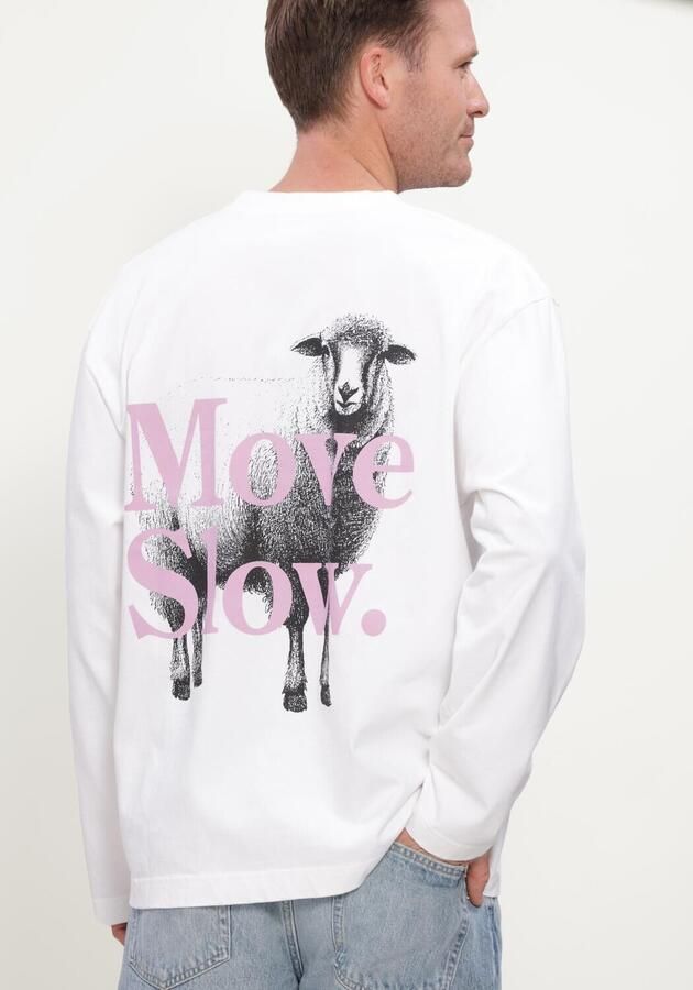 POCKIES Heren Polo's & T-shirts Move Slow Ls Wit - Foto 4