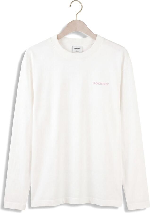 POCKIES Heren Polo's & T-shirts Move Slow Ls Wit - Foto 2