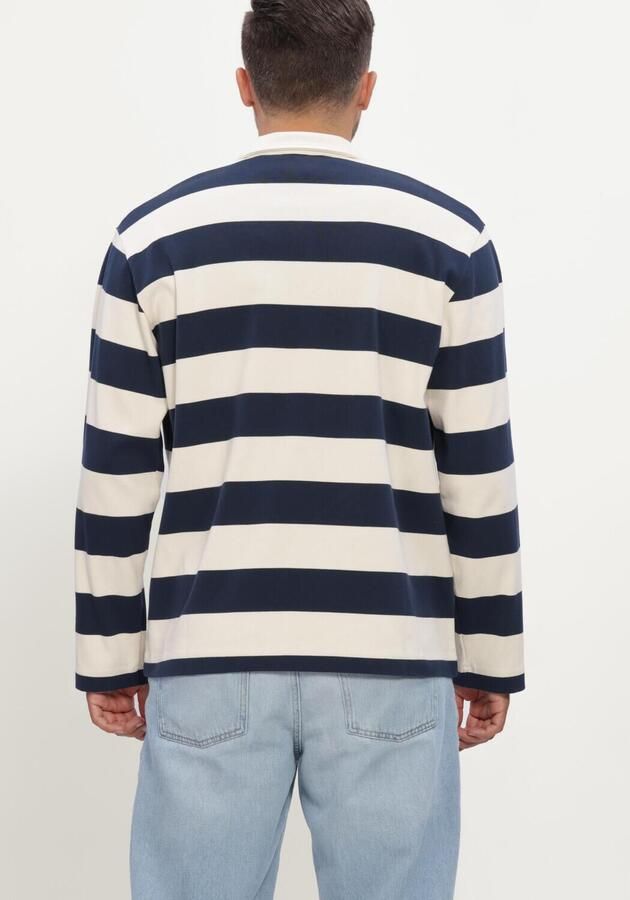 POCKIES Heren Polo's & T-shirts Striped Ls Polo Donkerblauw - Foto 3