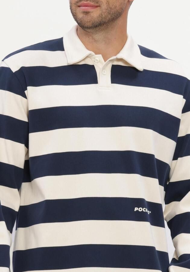 POCKIES Heren Polo's & T-shirts Striped Ls Polo Donkerblauw - Foto 4