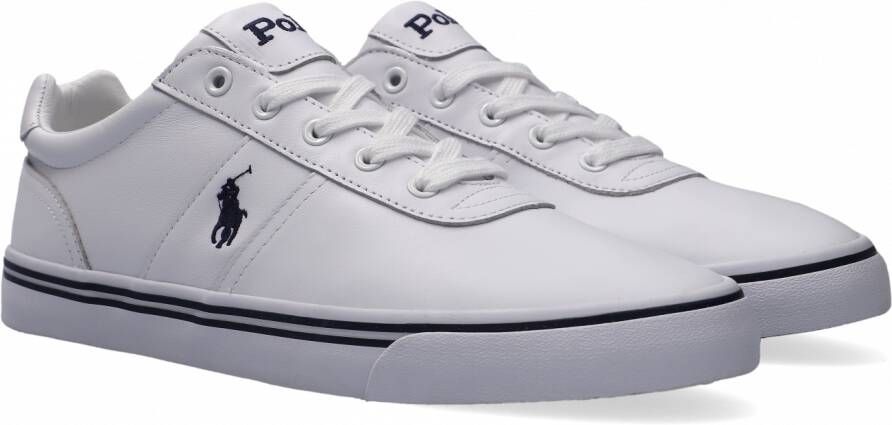 Polo Ralph Lauren Hanford Leren Sneakers met Blauwe Details White Heren