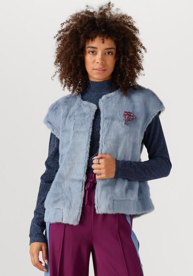 POM AMSTERDAM Dames Blazers Gilet Fur Misty Blue Lichtblauw - Foto 4