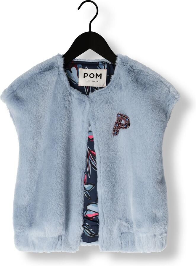 POM AMSTERDAM Dames Blazers Gilet Fur Misty Blue Lichtblauw