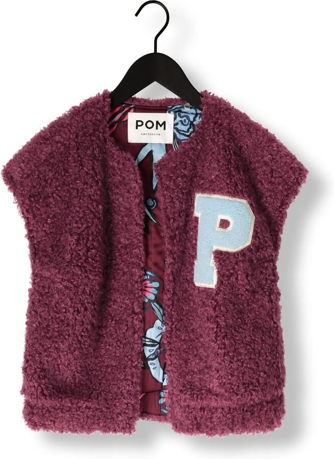 POM AMSTERDAM Dames Blazers Gilet Teddy Baseball Plum Bordeaux