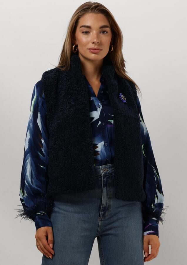 POM AMSTERDAM Dames Blazers Gilet Teddy Love Blauw - Foto 4