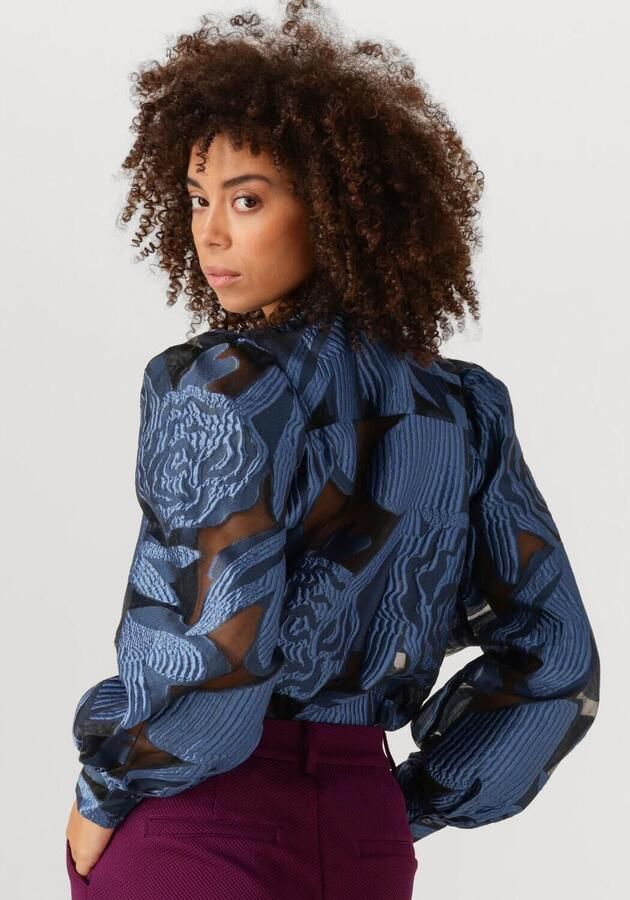POM AMSTERDAM Dames Blouses Blouse Dashing Nights Organza Blauw