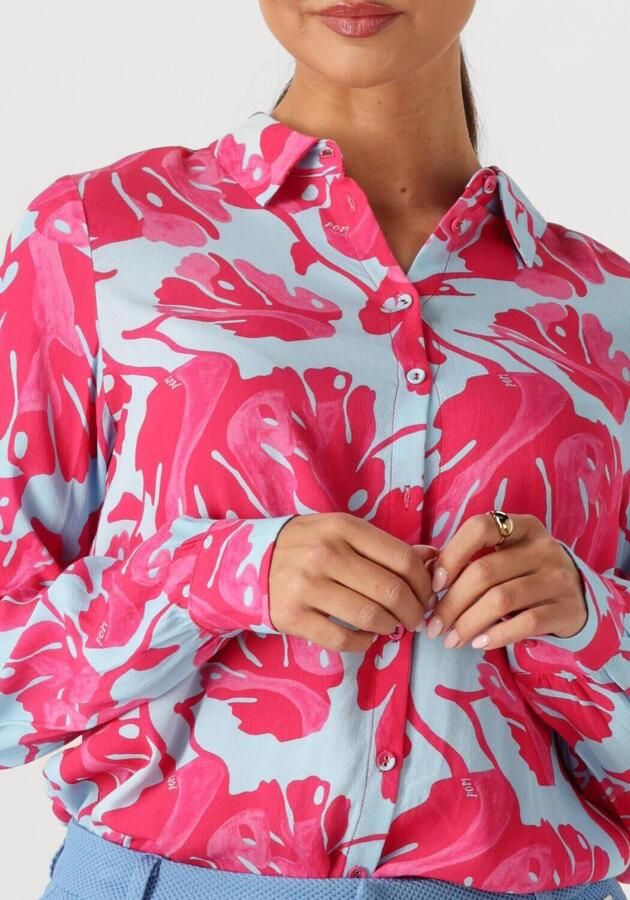POM AMSTERDAM Dames Blouses Blouse Mila Urban Flora Blue Multi - Foto 2