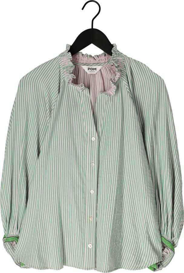 POM AMSTERDAM Dames Blouses Blouse Seersucker Green Pink Multi - Foto 3