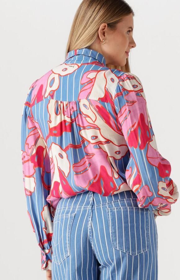 POM AMSTERDAM Dames Blouses Blouse Urban Flora Stripe Multi - Foto 4