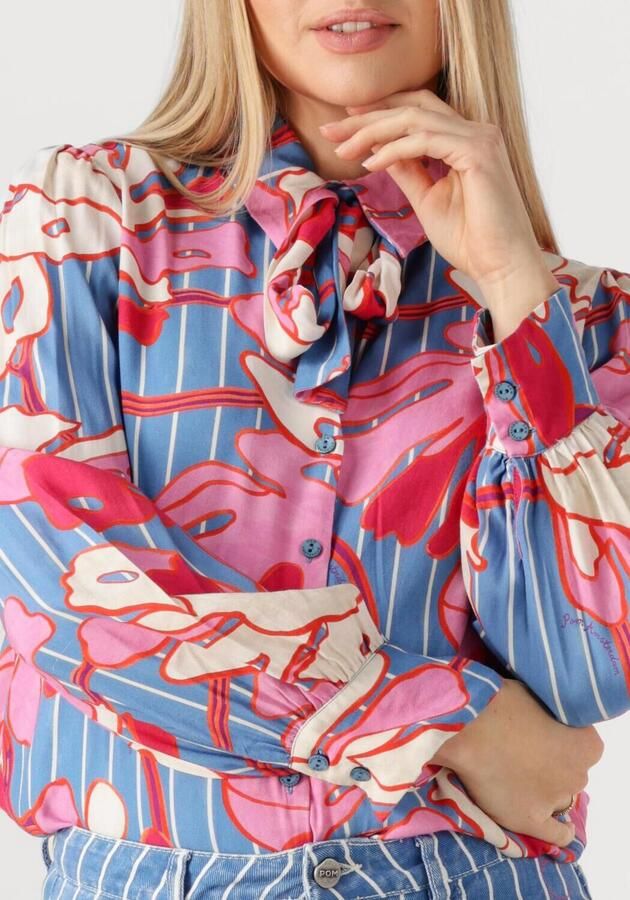 POM AMSTERDAM Dames Blouses Blouse Urban Flora Stripe Multi - Foto 2
