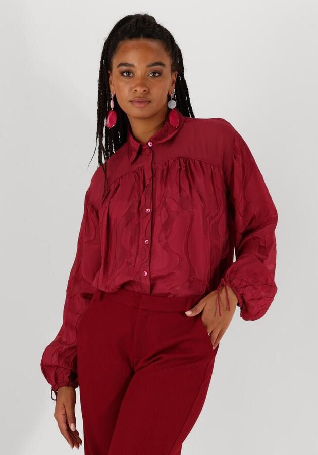 POM AMSTERDAM Dames Blouses Jaqcuard Burgundy Red Rood - Foto 4