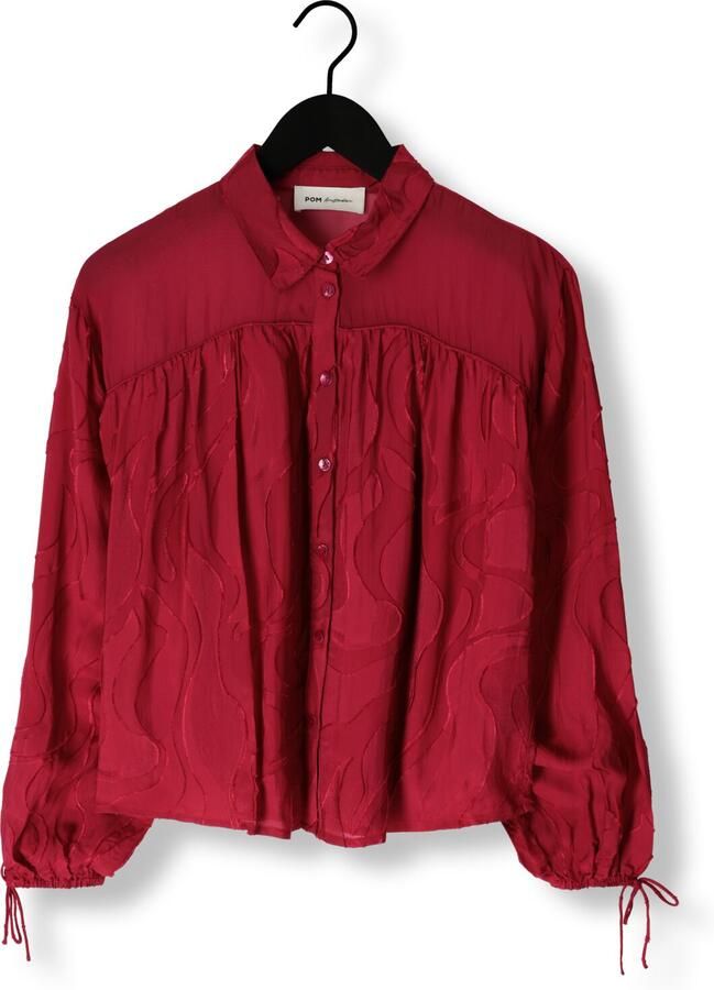 POM AMSTERDAM Dames Blouses Jaqcuard Burgundy Red Rood