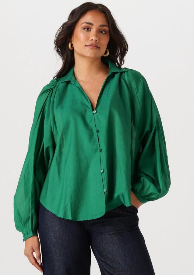 POM AMSTERDAM Dames Blouses Lena Meadow Groen - Foto 4