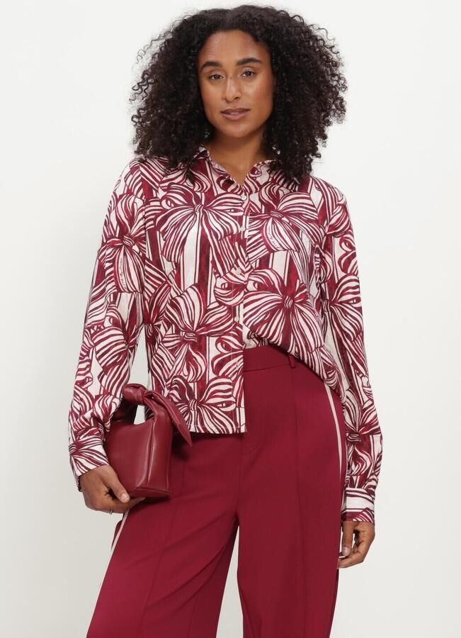 POM AMSTERDAM Dames Blouses Mila Ribbon Red Bordeaux