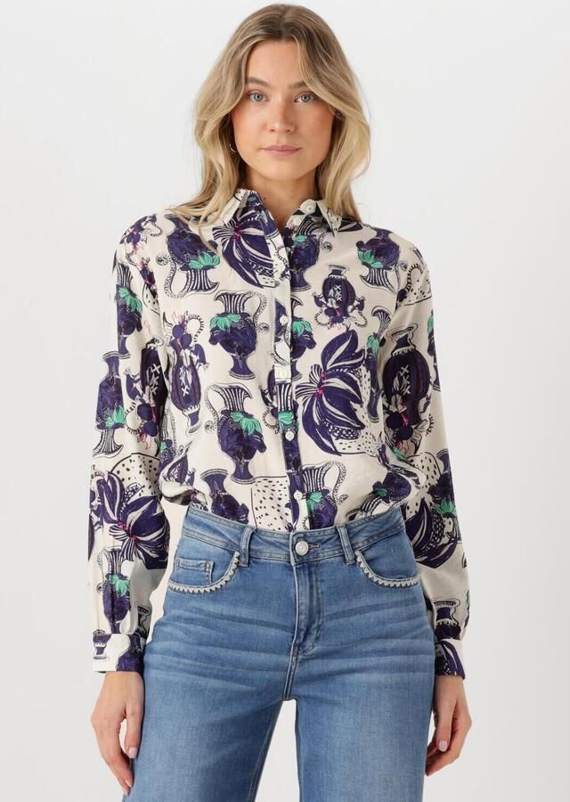 POM AMSTERDAM Dames Blouses Milly Vases Cream Multi - Foto 4
