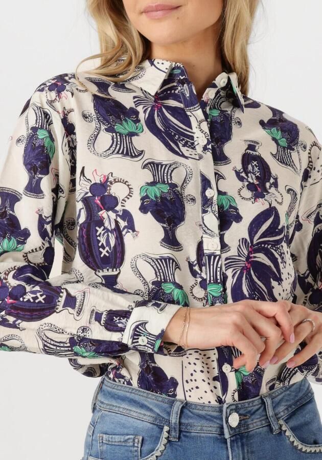 POM AMSTERDAM Dames Blouses Milly Vases Cream Multi - Foto 3