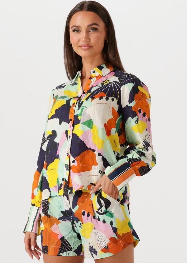 POM AMSTERDAM Dames Blouses Paradise Linen Multi - Foto 4