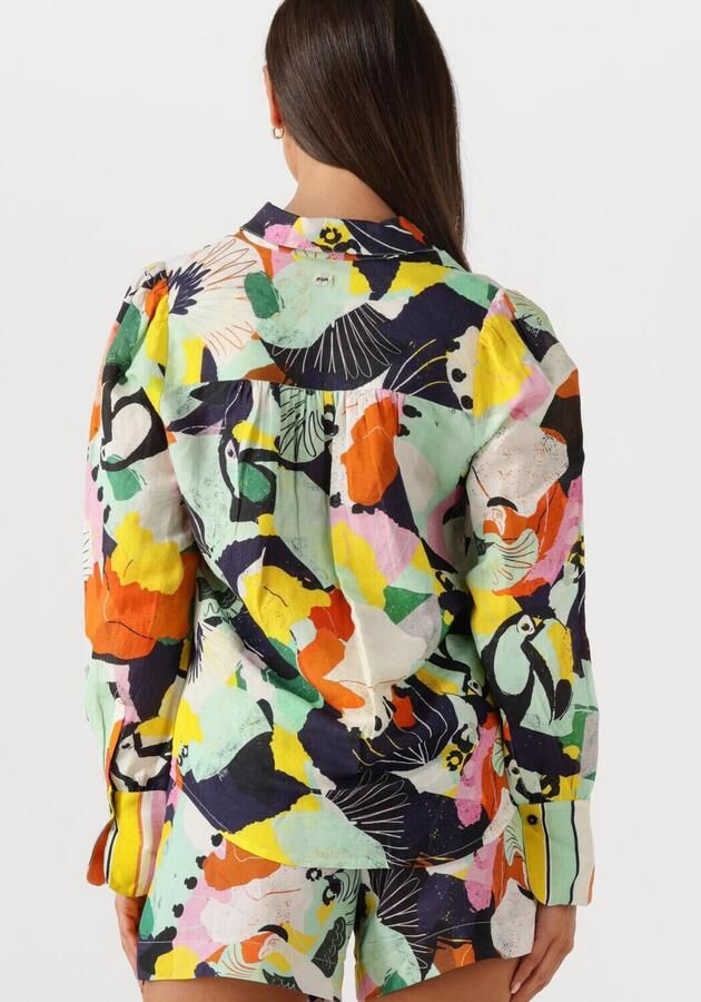 POM AMSTERDAM Dames Blouses Paradise Linen Multi - Foto 2