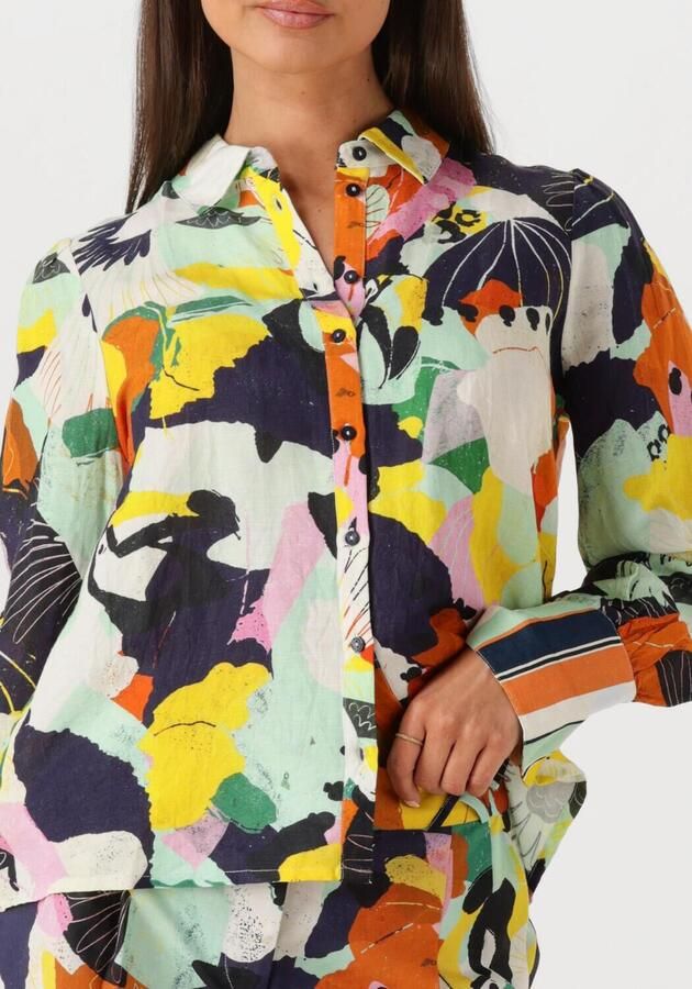 POM AMSTERDAM Dames Blouses Paradise Linen Multi - Foto 3