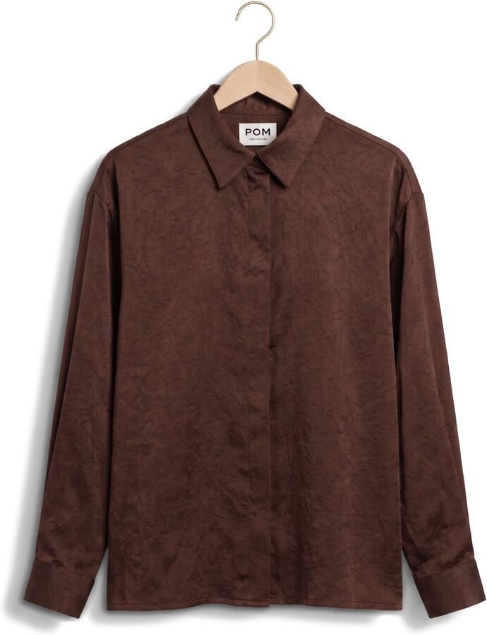 POM AMSTERDAM Dames Blouses Robin Chocolate Brown Bruin - Foto 2