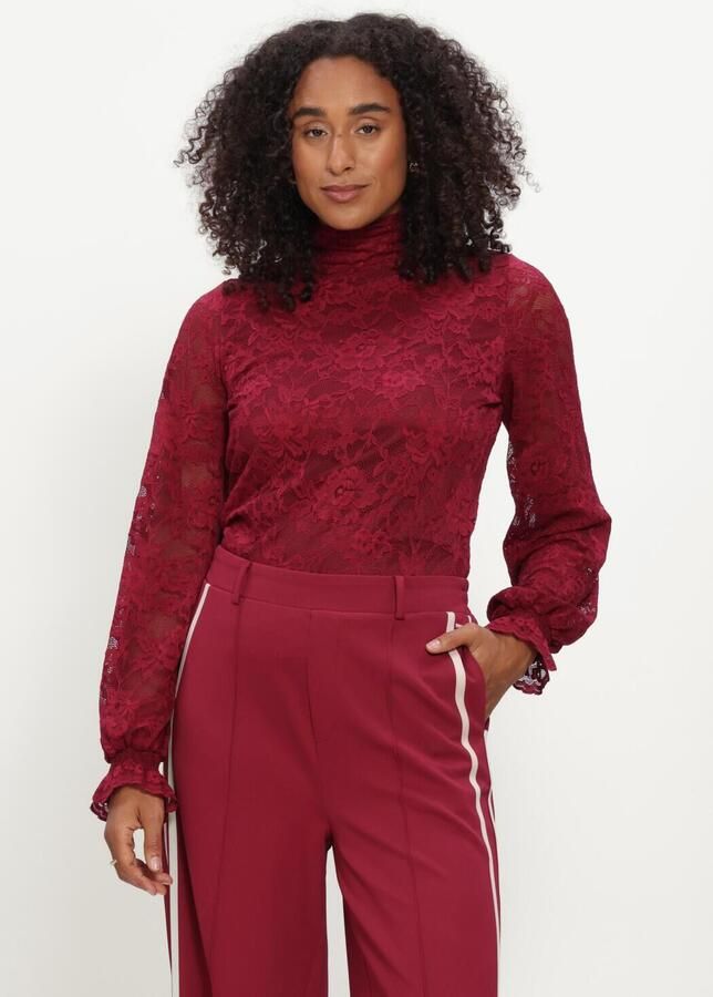 POM AMSTERDAM Dames Blouses Ruby Lace Burgundy Red Bordeaux