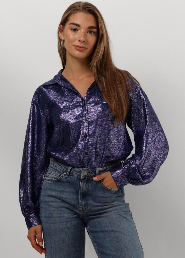 POM AMSTERDAM Dames Blouses Violet Festive Blue Paars - Foto 4