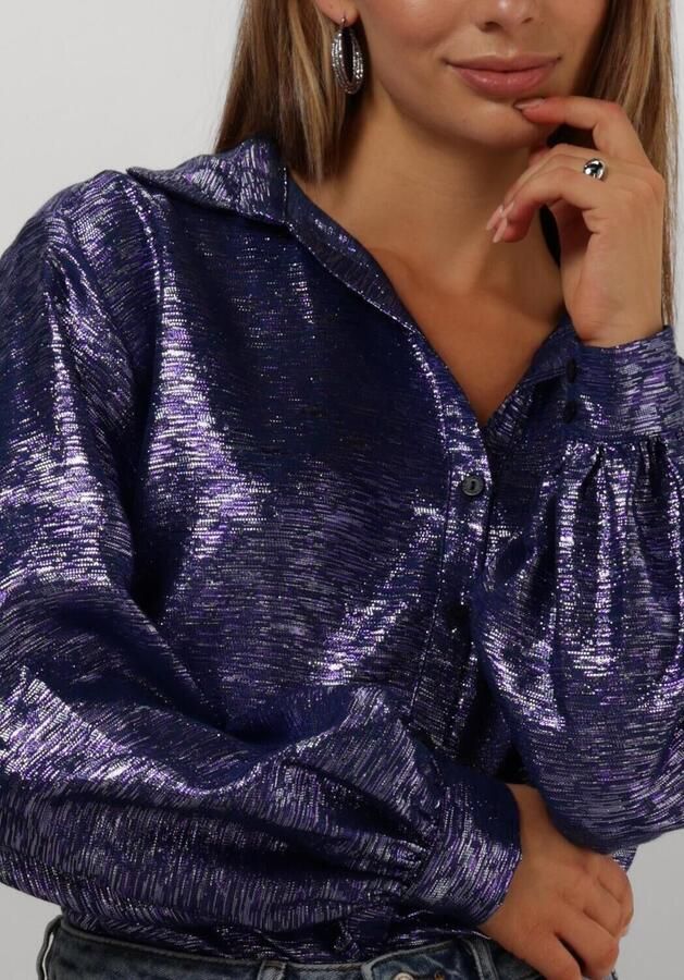 POM AMSTERDAM Dames Blouses Violet Festive Blue Paars - Foto 3