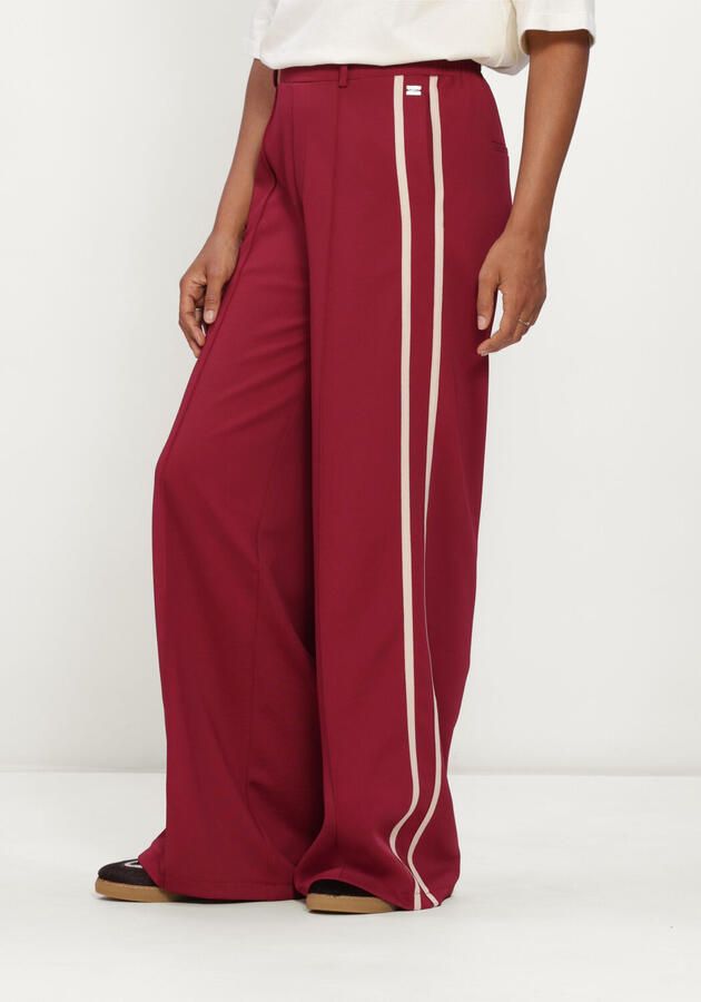 POM Amsterdam high waist wide leg gestreepte broek rood