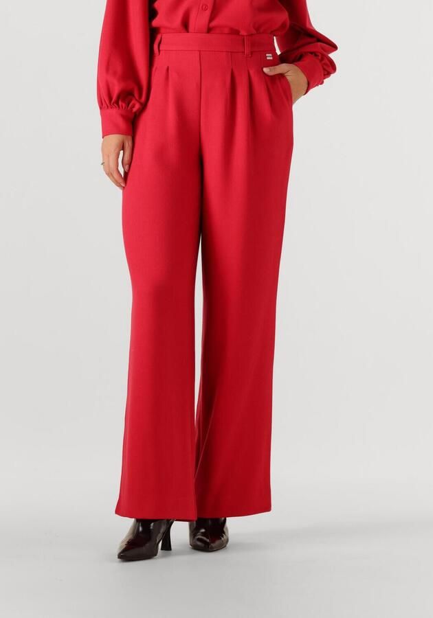 POM Amsterdam wide leg regular waist casual broek rood - Foto 4