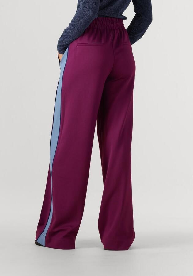 POM AMSTERDAM Dames Broeken Pants Colourblock Plum Paars