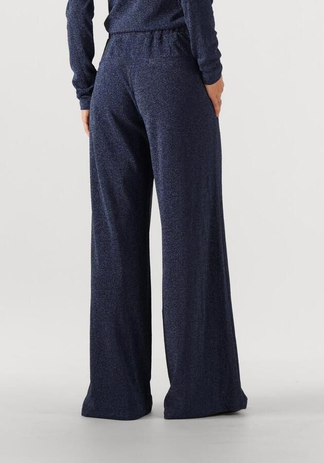POM AMSTERDAM Dames Broeken Pants Glitter Dawn Blue Donkerblauw