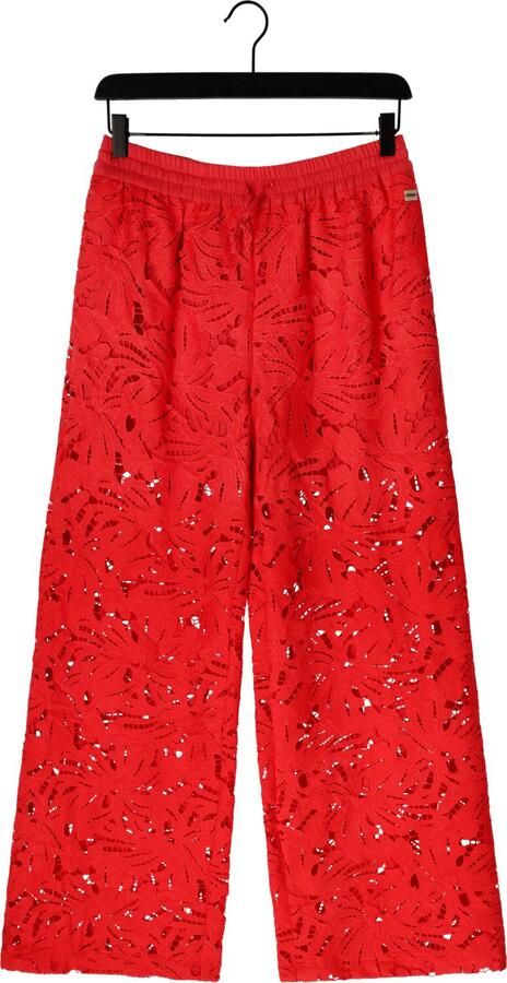 POM AMSTERDAM Dames Broeken Pants Lace Bloom Red Rood - Foto 4