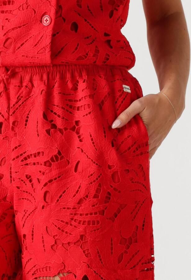 POM AMSTERDAM Dames Broeken Pants Lace Bloom Red Rood - Foto 3