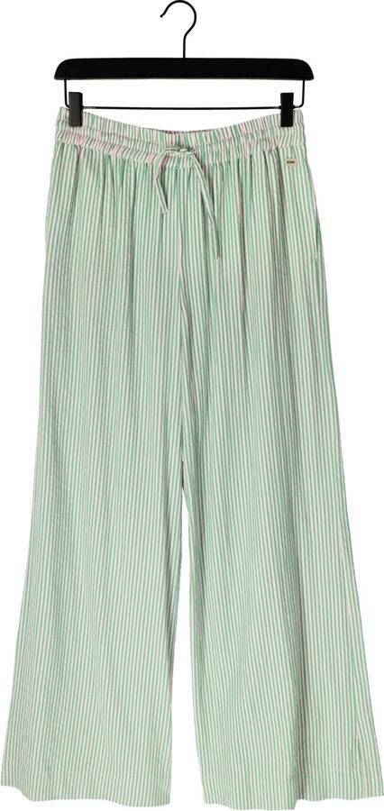 POM Amsterdam wide leg high waist broek met krijtstreep groen - Foto 4