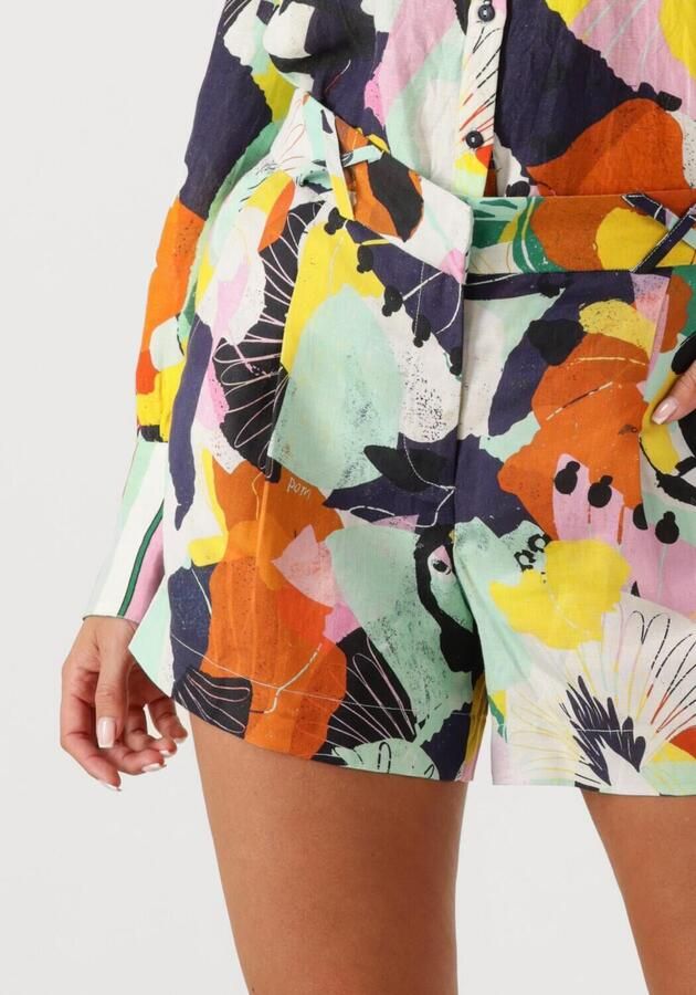 POM AMSTERDAM Dames Broeken Paradise Linen Short Multi - Foto 3