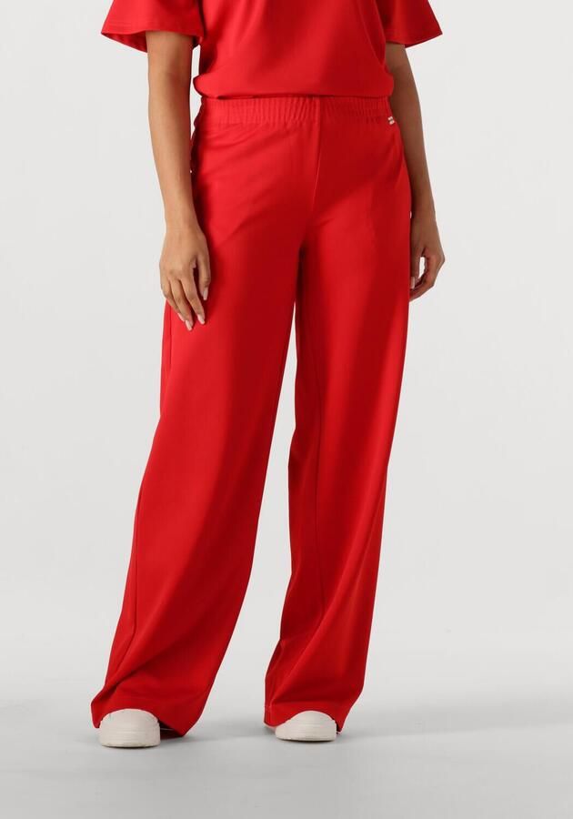 POM Amsterdam wide leg high waist pantalon rood - Foto 4