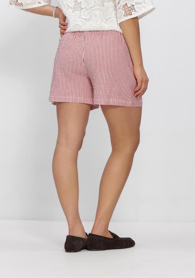 POM AMSTERDAM Dames Broeken Shorts Seersucker Red White Rood - Foto 3